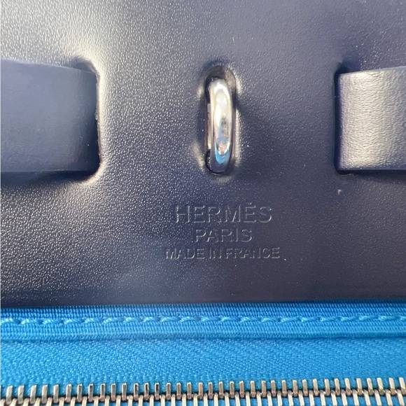 Hermes Herbag 31 PM Zip Bleu Zanzibar Bleu Indigo Vache Hunter Toile - Picture 4 of 8